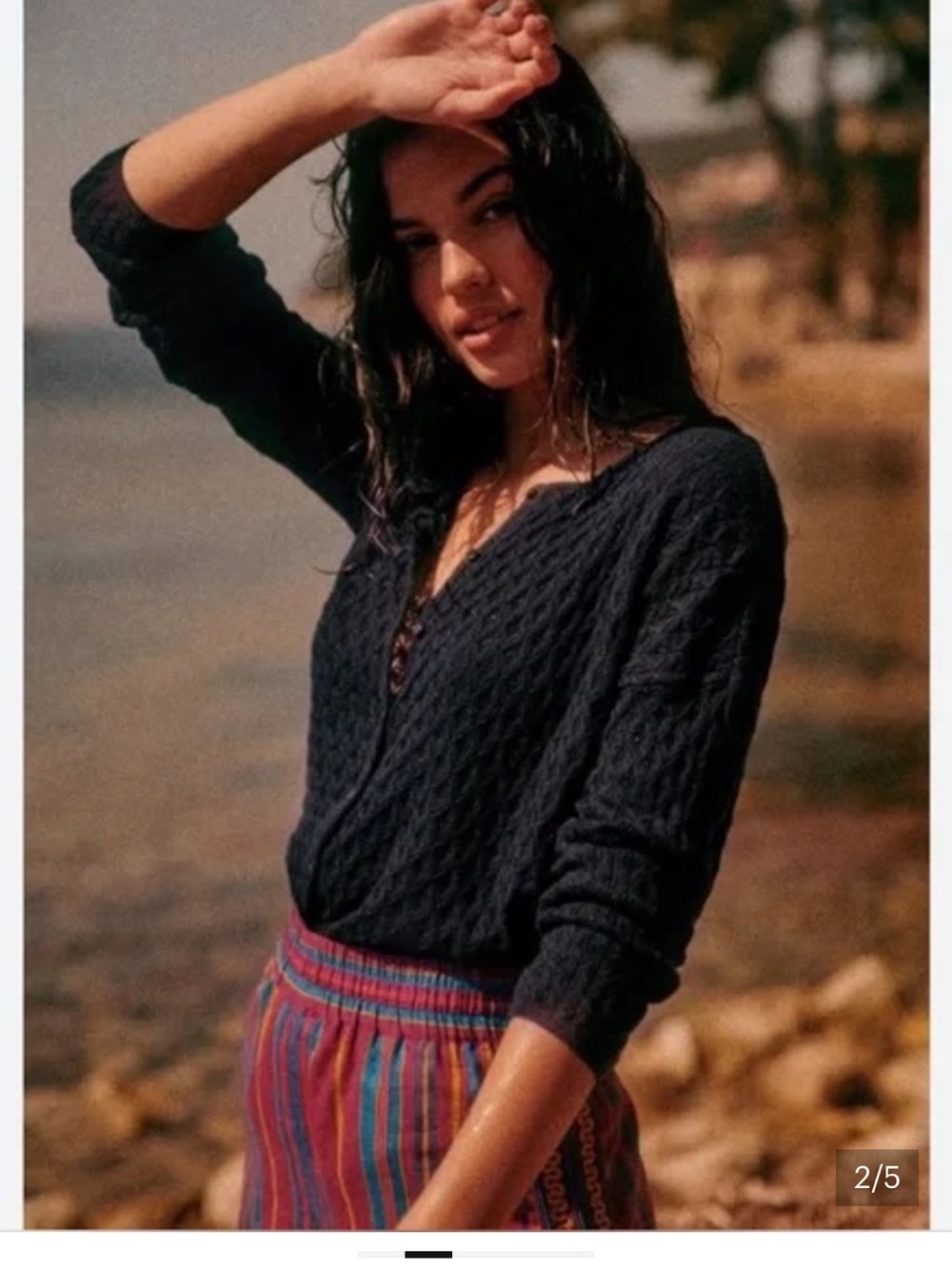 Sezane Adela Cardigan Navy - Picture 2 of 4